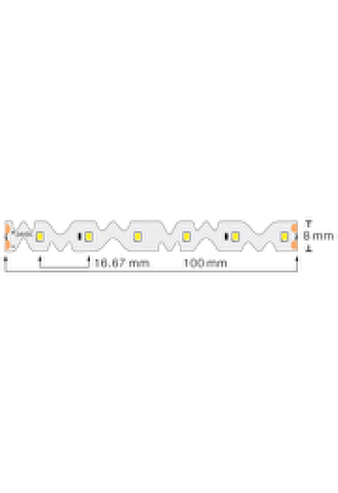 S-образна професионална LED лента 9.6W/m, 2700K, 24V DC, 60LEDs/m, SMD2835
