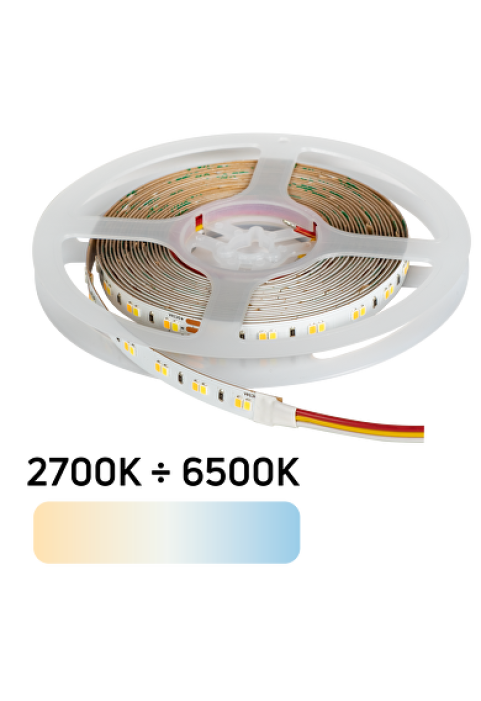 Професионална LED лента CCT 18W/m, 2700K-6500K, 24V DC, 120LEDs/m, SMD2835
