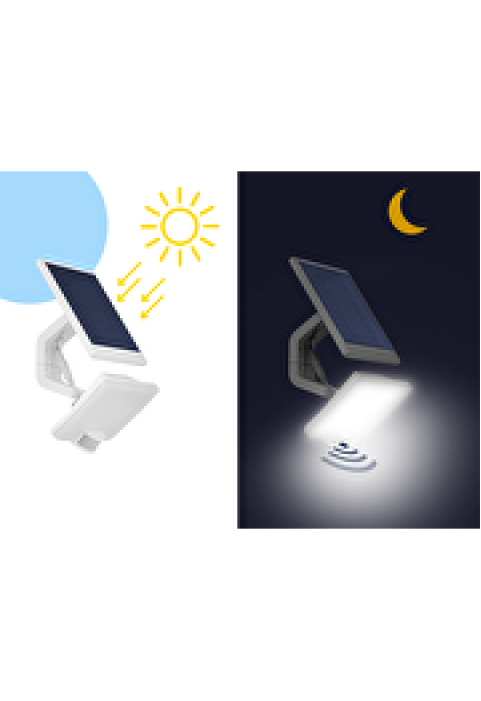 Соларен LED прожектор с PIR датчик за движение 11W, 5000K, IP54