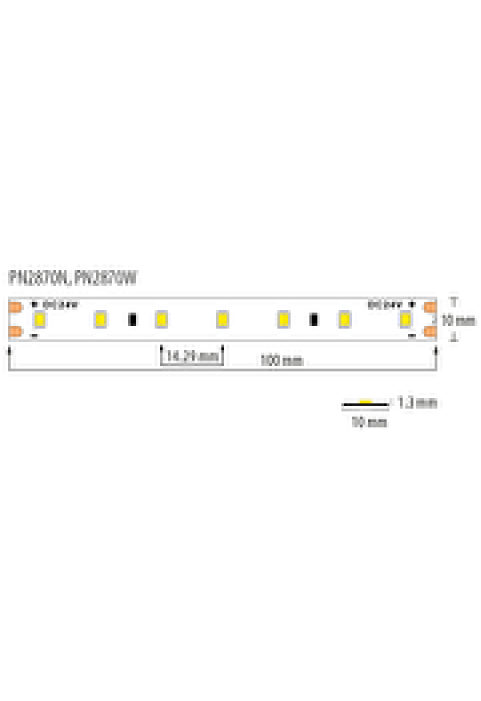 Професионална LED лента 7.2W/m, 2700K, 24V DC, 70 LED/m, SMD2835