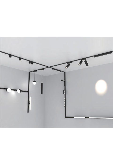 LED ПРОЖЕКТОР ЗА МАГНИТНА ШИНА ACA LIGHTING / MATTE BLACK MAGNETIC MINI SPOT 48V DC 8W 4000K 850LM 24° OSRAM RA90 Φ30*110MM