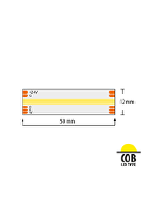 Професионална LED лента 15.8W/m, RGB+4000K, 24V DC, 560 LED/m, COB