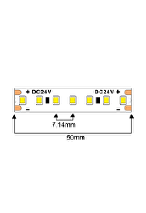 Професионална LED лента 14.4W/m, 2700K, 24V DC, 140 LEDs/m, SMD2835
