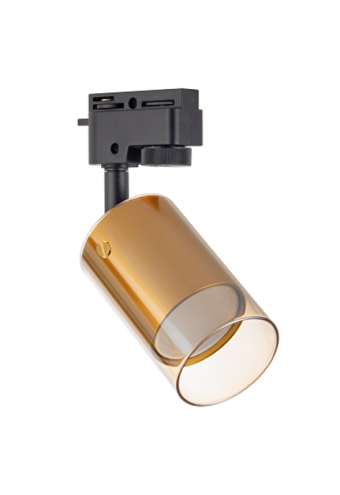 Тяло за релсов монтаж, стъклено, двупроводно, GU10, 220-240V AC, IP20, злато