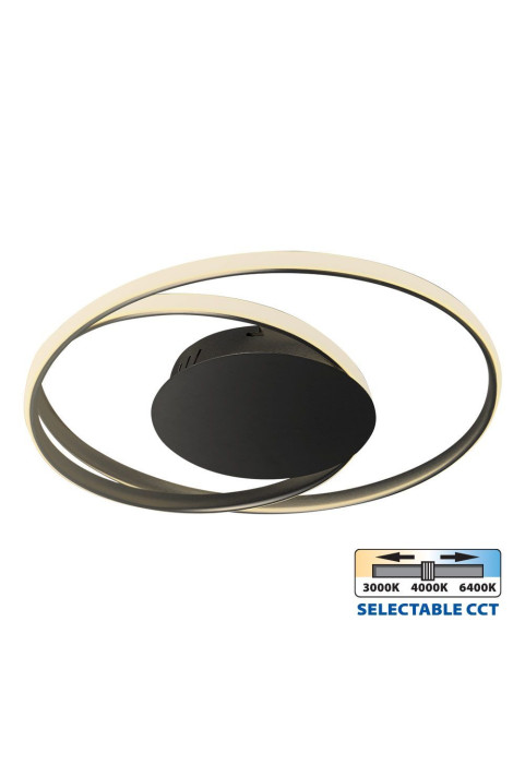LED ПЛАФОНИЕРА ODEON LED ∙ 38W ∙ 1840LM ∙ ЧЕРЕН ∙ CCT-SWITCH ∙ 3000K-4000K-6400K