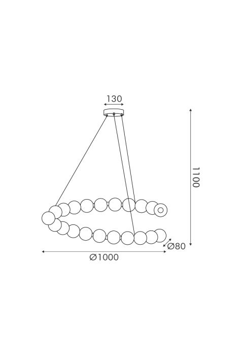 LED ПОЛИЛЕЙ LOLLY SATIN BRASS 40W 3000K