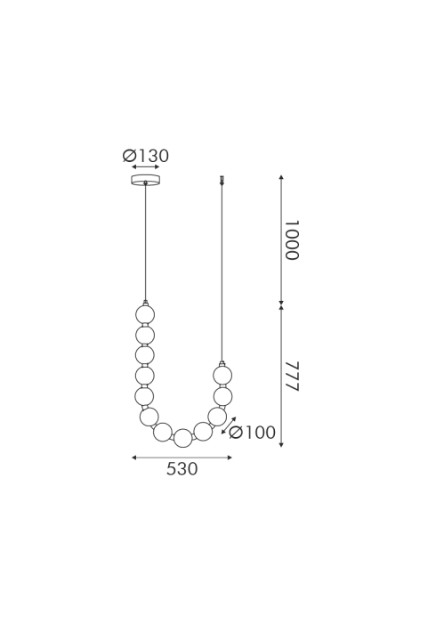 LED пендел LOLLY SATIN BRASS 18W 3000K