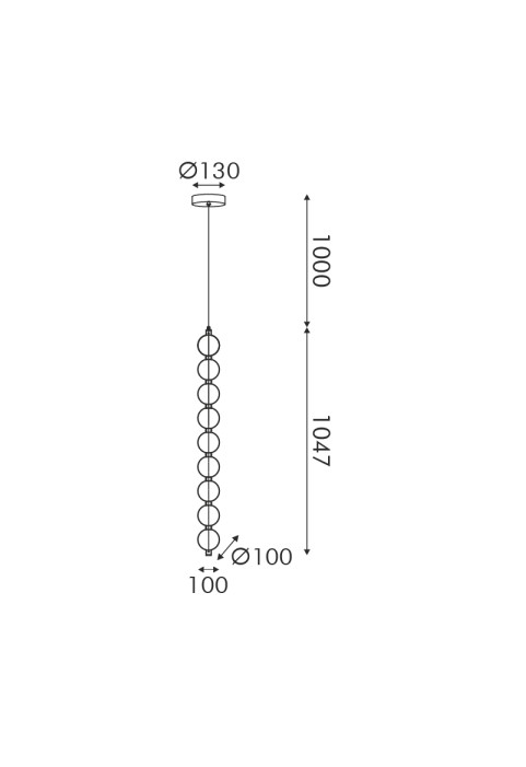 LED пендел  LOLLY SATIN BRASS 14W 3000K