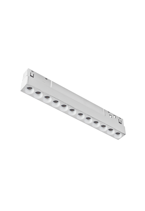 12W 3000K LED ОСВЕТИТЕЛНО ТЯЛО ЗА МАГНИТНА ШИНА ACA LIGHTING / WHITE MATTE MAGNETIC LINEAR LIGHT 48V DC 12W 3000K 1000LM 36° OSRAM RA90 L220MM