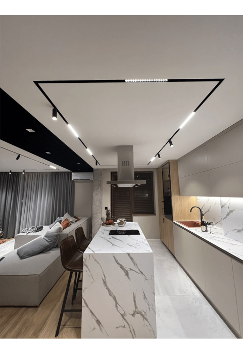 30СМ 10W 3000K LED ОСВЕТИТЕЛНО ТЯЛО ЗА МАГНИТНА ШИНА ACA LIGHTING / MATTE BLACK MAGNETIC LINEAR 48V DC 10W 3000K 800LM 110° OSRAM RA90 L300MM