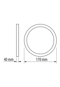 LED панел за открит монтаж, кръг, 12W, 2700K, 220-240V AC, топла светлина
