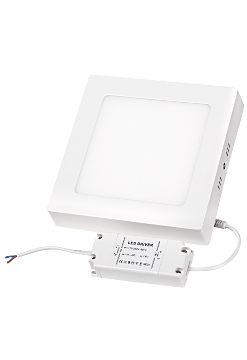 LED панел за открит монтаж, квадрат, 18W, 2700K, 220-240V AC, топла светлина