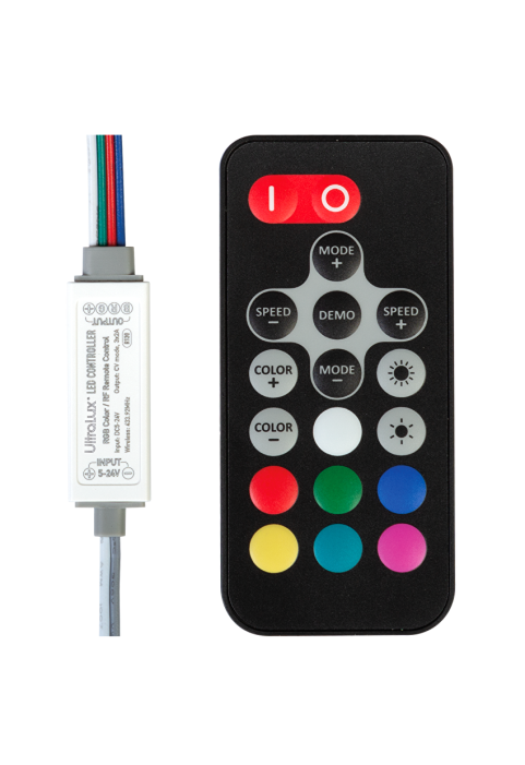 RF Мини контролер за RGB светодиодно осветление, 5-24V DC, 6A