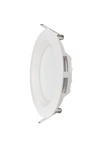 LED панел за вграждане, кръг, бяла рамка, 6W, 2700K, 220-240V AC, топла светлина