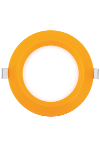 LED панел за вграждане, кръг, оранжева рамка, 6W, 4200K, 220-240V AC, неутрална светлина