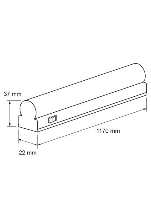 LED линейно осветително тяло Т5 с ключ, 14W, 4200К, 220-2240V AC, IP20, неутрална светлина