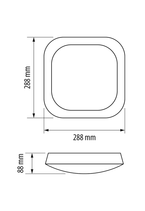 LED влагозащитена плафониера, 220-240V AC, 14W, 4500К, IP66