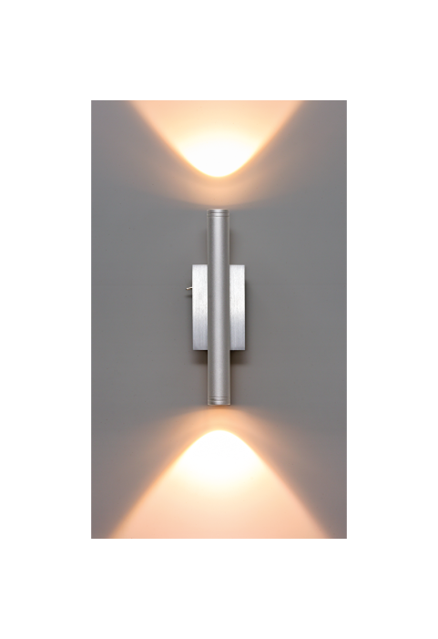 LED осветително тяло за стена, 2x3W, 3000K, 220-240V АC, IP65, сатиниран никел