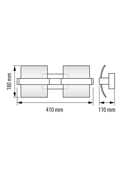 LED осветително тяло аплик за стена 10W, 2700K, хром, IP20