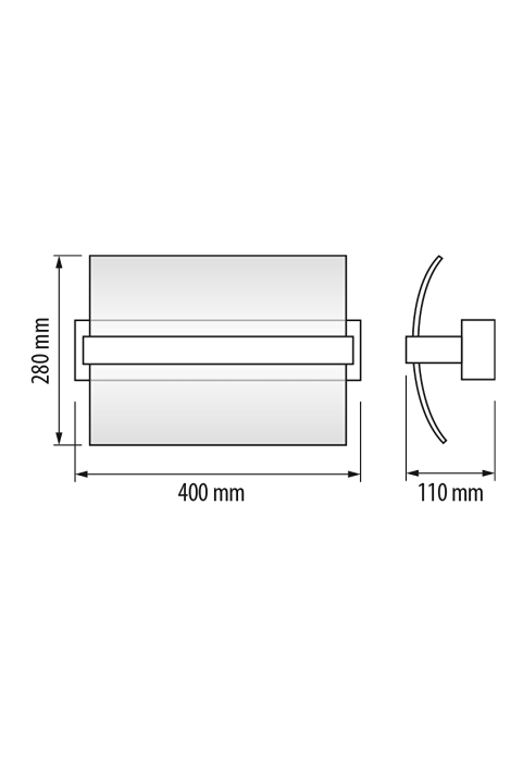 LED осветително тяло аплик за стена 20W, 2700K, хром, IP20