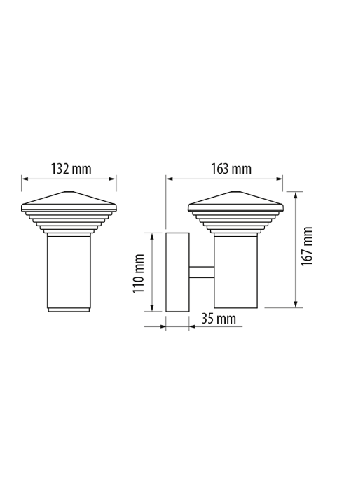 LED фасадно осветително тяло 6W, 2700K, IP65, куб, графит