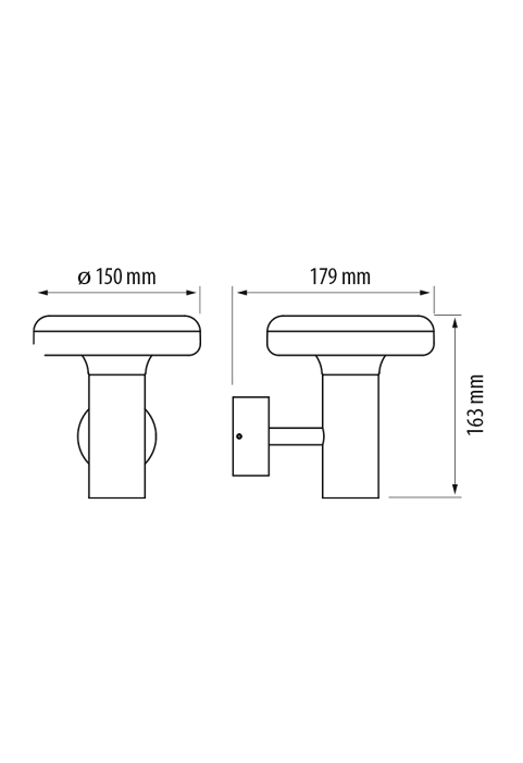 LED фасадно осветително тяло 6W, 2700K, IP65, кръг, графит