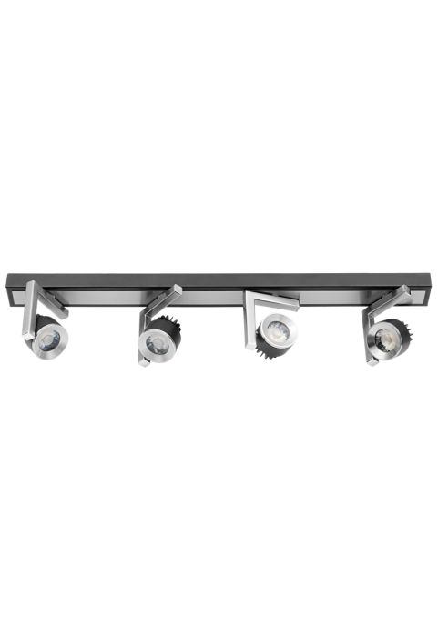 LED спот осветително тяло с възможност за насочване, 4x5W, 2700K, графит