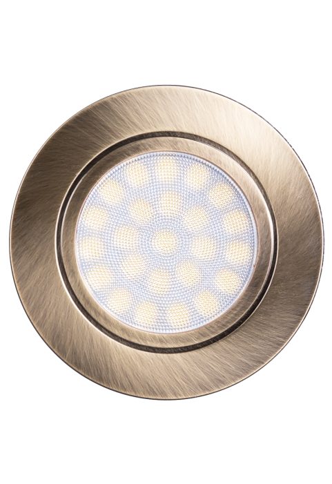 Мини LED луна за вграждане 4W, 4200K, 220-240V AC, IP44, сатиниран месинг