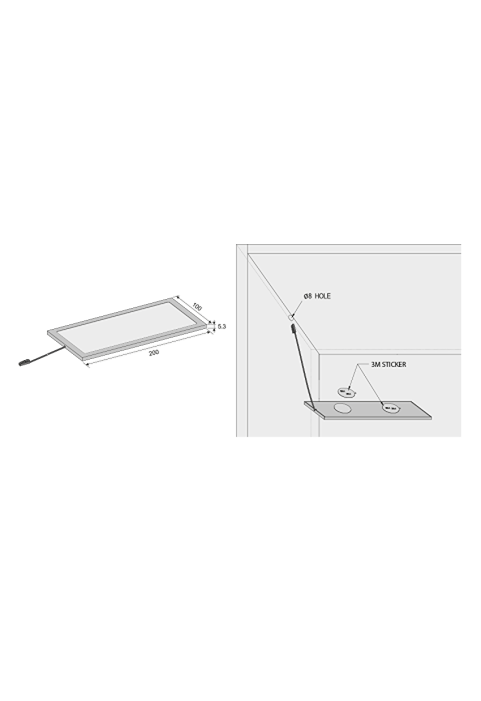 Мебелен LED панел за открит монтаж 6W, 4000K, 12V DC