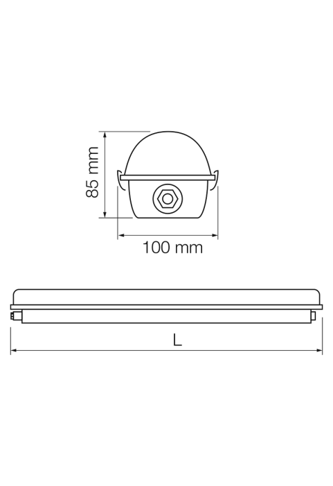 LED индустриално осветително тяло PC, 1,50m, 54W, 5000K, 220-240V AC, IP66