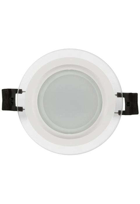 LED стъклен панел за вграждане, кръг, 6W, 2700K, 220-240V AC, IP44