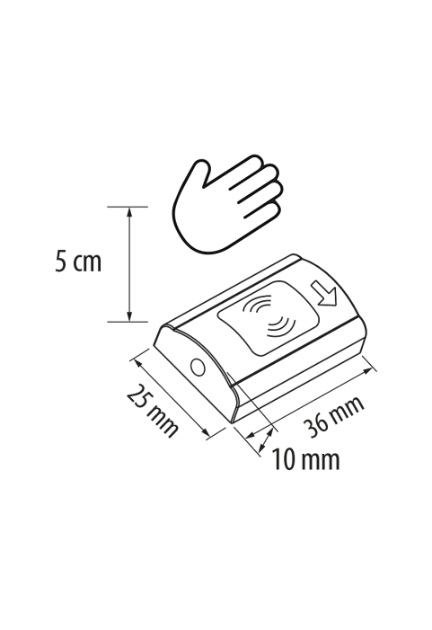 Димиращ ключ за близост 24W, 12V DC, 5 cm