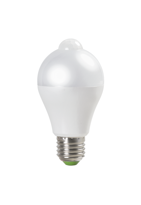 LED лампа крушка със сензор за движение и осветеност 6W, E27, 220-240V AC, неутрална светлина