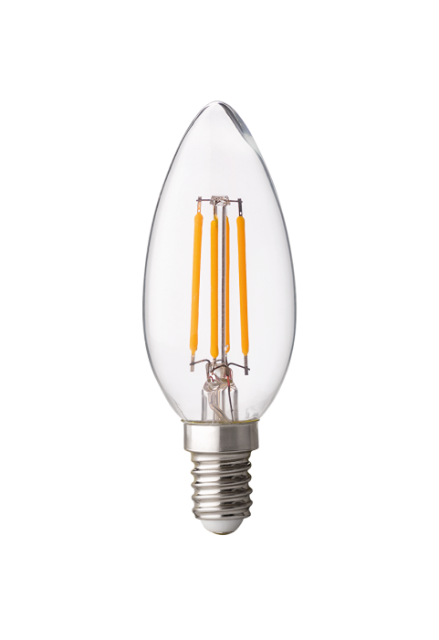 LED filament лампа конус, димираща, 4W, E14, 4200K, 220-240V AC, неутрална светлина
