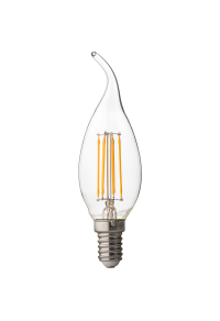 LED filament лампа пламък, димираща, 4W, E14, 4200K, 220-240V AC, неутрална светлина