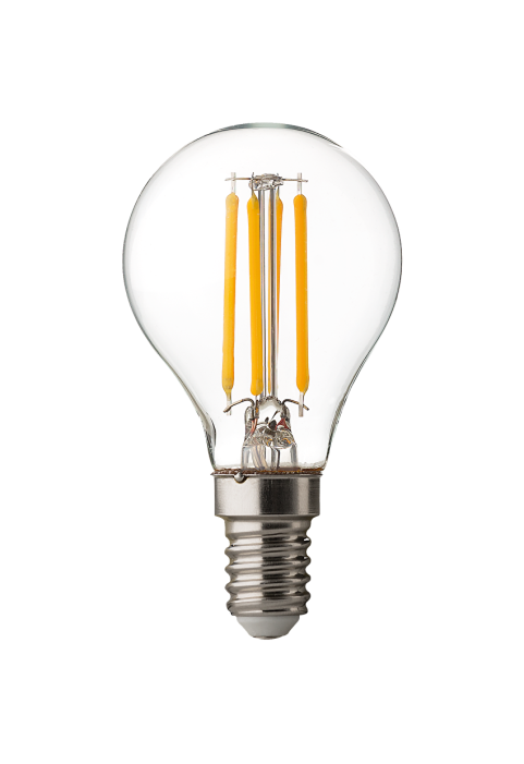LED filament лампа топка, димираща, 4W, E14, 4200K, 220-240V AC, неутрална светлина