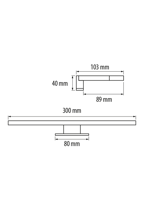 LED лампа за шкаф и огледало 5W 4200К, хром, IP44