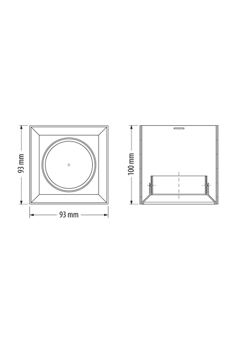 Тяло за открит монтаж, low glare, GU10, подвижно, IP20