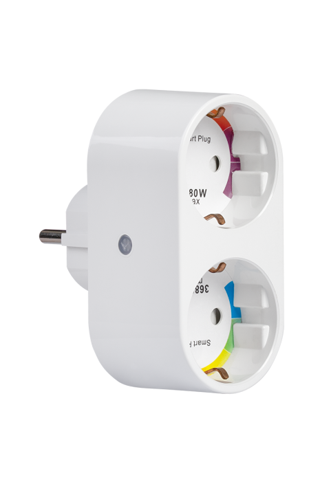 Wi-Fi Smart контакт, двоен, 16А, 3500W, 220-240V AC