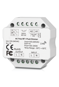 RF TRIAC, PUSH димер за конзола 350VA, 1.5A, 220-240V AC