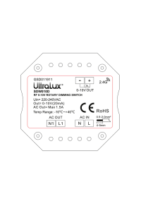 RF 0-10V DC димиращ ключ за стена,  350VA, 1.5A, 220V-240V AC