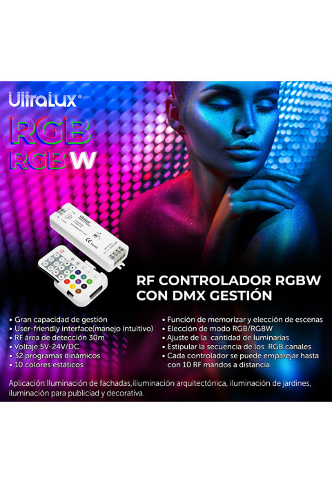 DMX512 RF контролер за RGB/RGBW LED осветление IP20