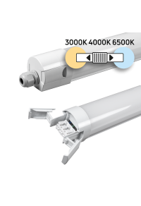 LED slim индустриално осв. тяло CCT PC, 1,50м, 50W, 220V-240V AC, IP65