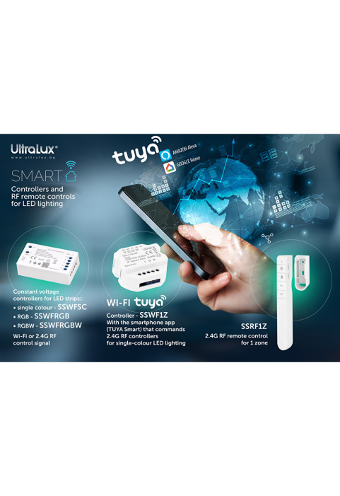Smart 2.4G RF дистанционно управление за LED осветление, 1 зона