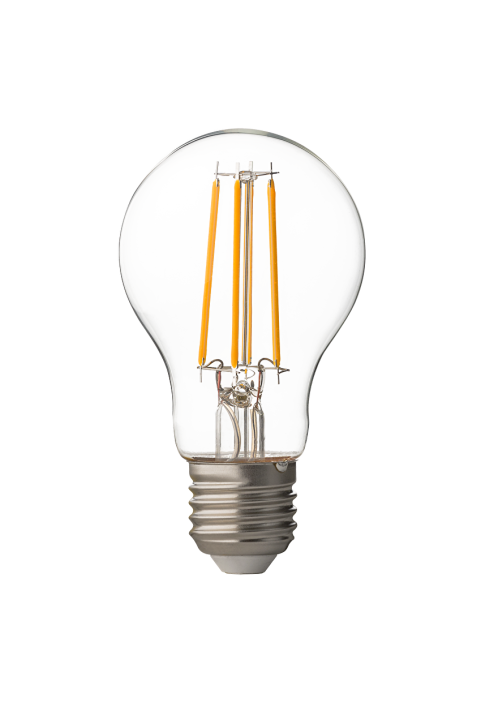 LED filament лампа крушка, димираща, 8W, E27, 2700K, 220-240V AC, топла светлина