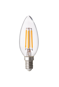 LED filament лампа конус, димираща, 4W, E14, 2700K, 220-240V AC, топла светлина