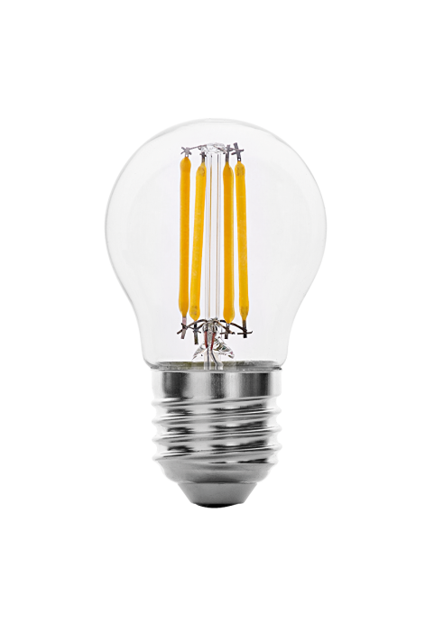 LED filament лампа топка, димираща, 4W, E27, 2700K, 220-240V AC, топла светлина
