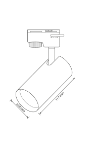 Тяло за релсов монтаж, двупроводно, GU10, 220-240V AC, IP20, черно