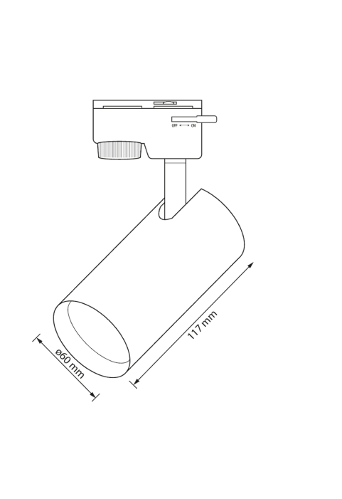 Тяло за релсов монтаж, двупроводно, GU10, 220-240V AC, IP20, бяло