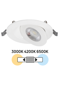 LED луна за вграждане, подвижна, 7W, 3000K/4200K/6500K, 220-240V AC, IP20